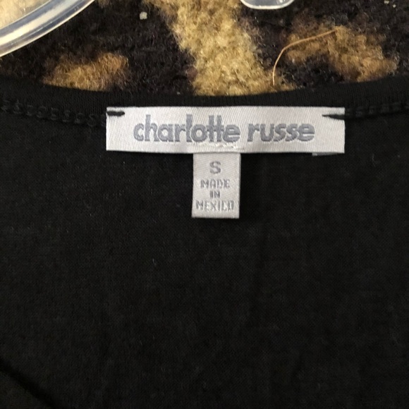Charlotte Russe Black Criss-Cross V-Neck - Picture 2 of 3